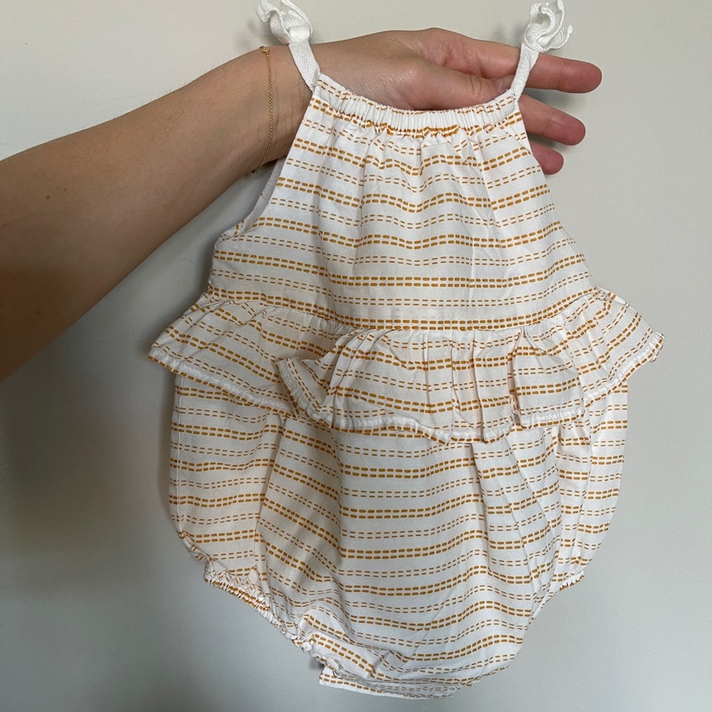 Beautiful organic cotton bubble romper